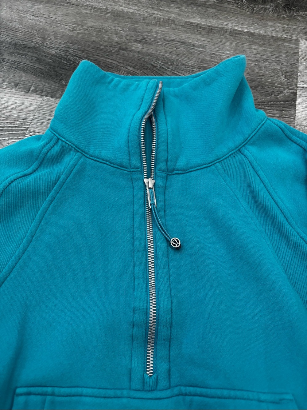 Lululemon Scuba sweatshirt Funnel Neck Half Zip Sweater Oceanic Blue S - Picture 4 of 12